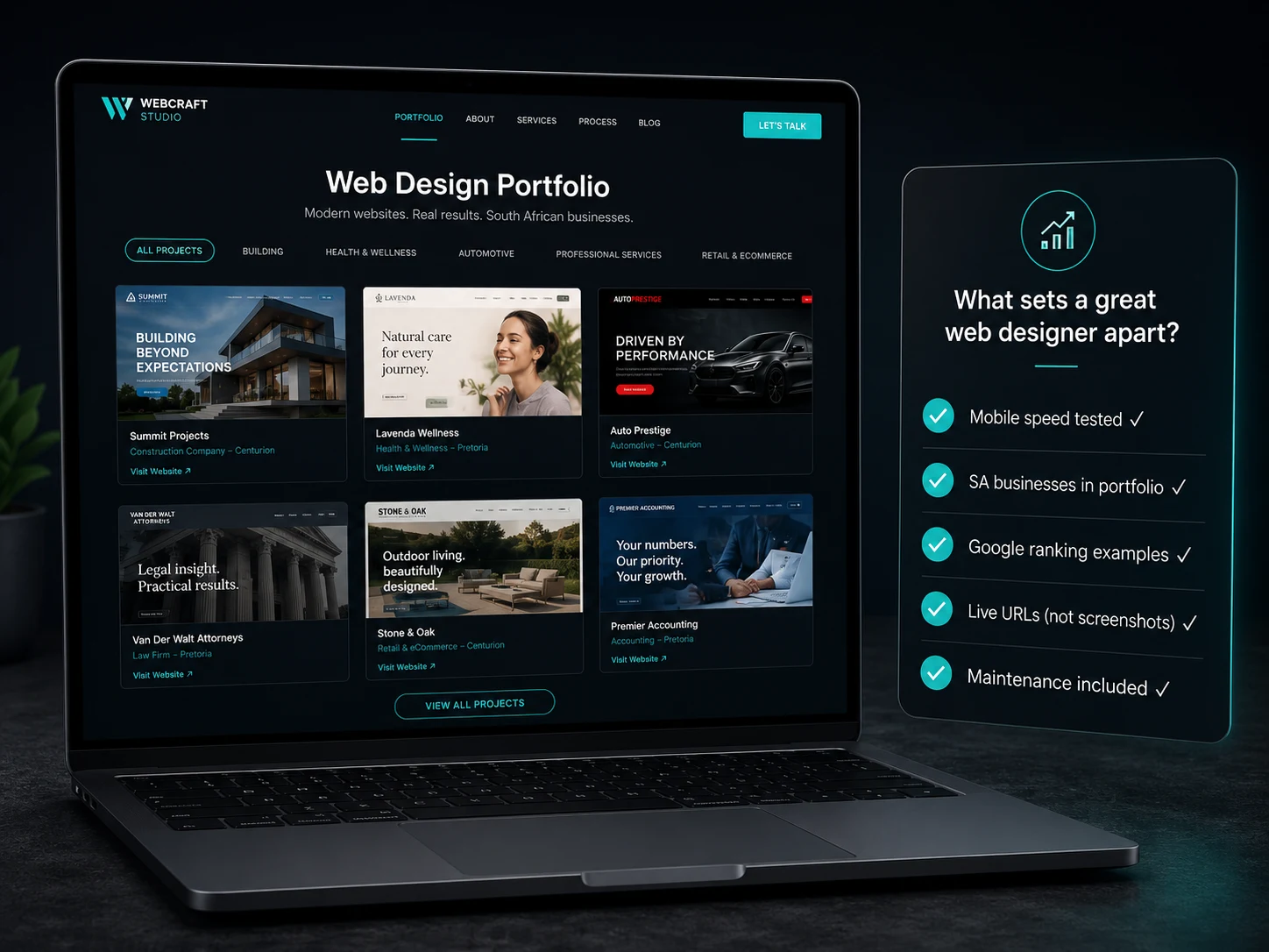 Quality comparison showing the difference between cheap and professional web design in South Africa